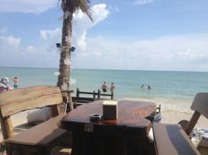 Ark Bar Beach Resort tables right at the beach