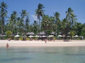 Coral Bay Resort view from the sea beachfront property