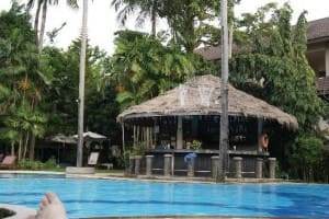 Coconut Village resort Patong Phuket view from poolside with bar
